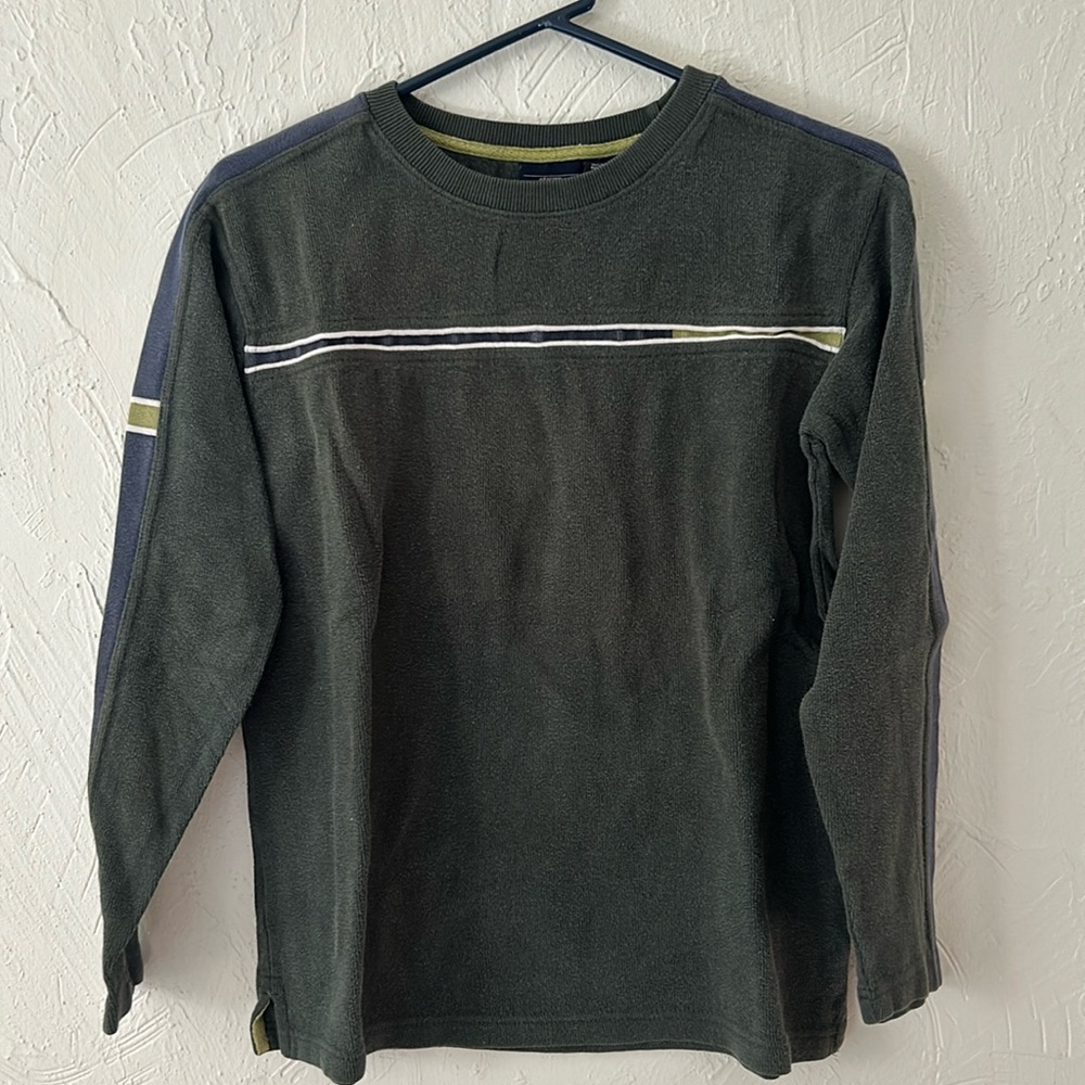 Vintage Sonoma green striped long sleeve shirt